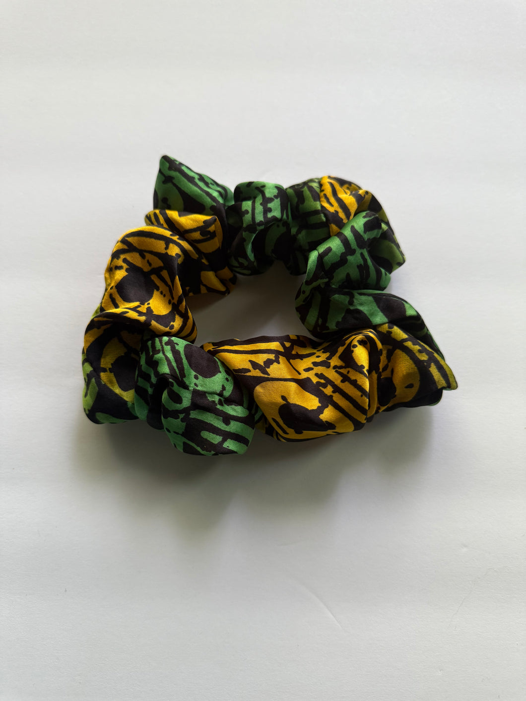 African print satin scrunchie