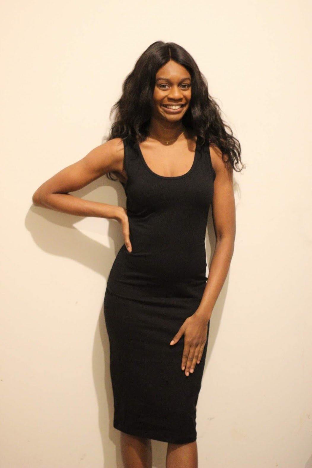 Bodycon Midi Tank SLEEVELESS TANK BODYCON MIDI DRESS IN BLACK Bodycon Midi Tank SLEEVELESS TANK BODYCON MIDI DRESS IN BLACK