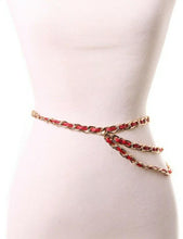 Load image into Gallery viewer, Faux Leather Side Braid Chain Belt - Bili&#39;s Bougie Boutique
