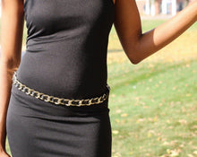 Load image into Gallery viewer, Faux Leather Side Chain Belt in Black - Bili&#39;s Bougie Boutique
