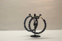 Load image into Gallery viewer, Blue Jewel Encrusted Hoops - Bili&#39;s Bougie Boutique
