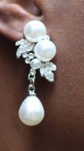 Load image into Gallery viewer, Bridal Earring,  Drop Pearl Earrings Wedding Earrings Bridal Earrings Silver Pearl Earrings - Bili&#39;s Bougie Boutique
