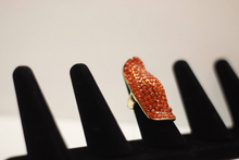 Load image into Gallery viewer, Women Large Jewel Encrusted Statement Orange,One Size - Bili&#39;s Bougie Boutique
