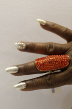 Load image into Gallery viewer, Women Large Jewel Encrusted Statement Orange,One Size - Bili&#39;s Bougie Boutique
