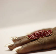 Load image into Gallery viewer, Women Large Jewel Encrusted Statement Orange,One Size - Bili&#39;s Bougie Boutique
