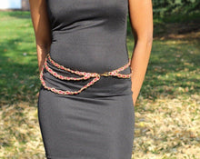 Load image into Gallery viewer, Faux Leather Side Braid Chain Belt - Bili&#39;s Bougie Boutique
