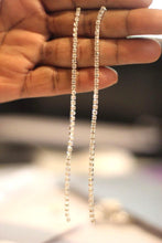 Load image into Gallery viewer, Extra Long Rhinestone Drop Earrings. Shoulder Dusters - Bili&#39;s Bougie Boutique
