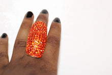 Load image into Gallery viewer, Women Large Jewel Encrusted Statement Orange,One Size - Bili&#39;s Bougie Boutique
