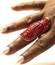 Load image into Gallery viewer, Women Large Jewel Encrusted Statement Ring, Red, One Size - Bili&#39;s Bougie Boutique

