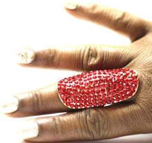 Load image into Gallery viewer, Women Large Jewel Encrusted Statement Orange,One Size - Bili&#39;s Bougie Boutique

