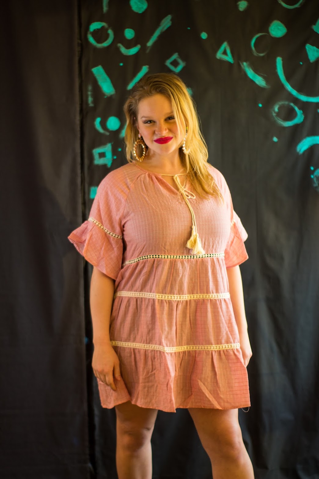 Pink Lace Trimmed Tiered Dress with Tassel Front – Bili's Bougie Boutique